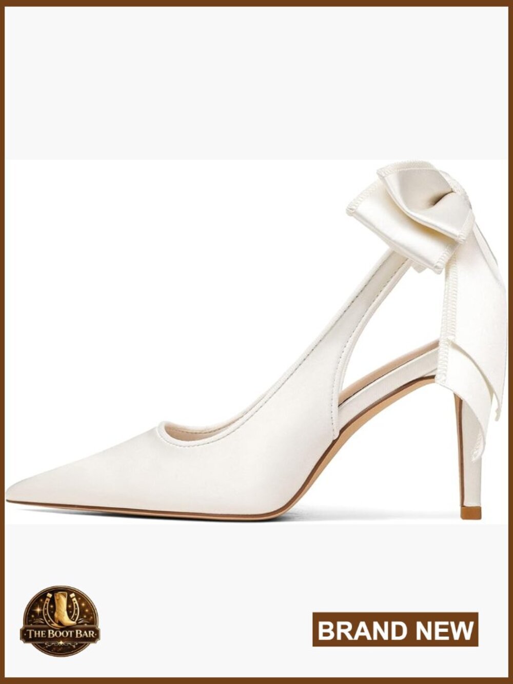 Slingback Stiletto Heels Pointed Toe Bow Tie Wedding Dress Pumps